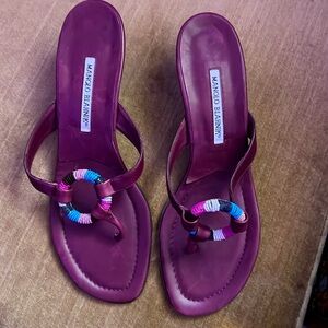 Authentic Manolo  Blahnik burgundy